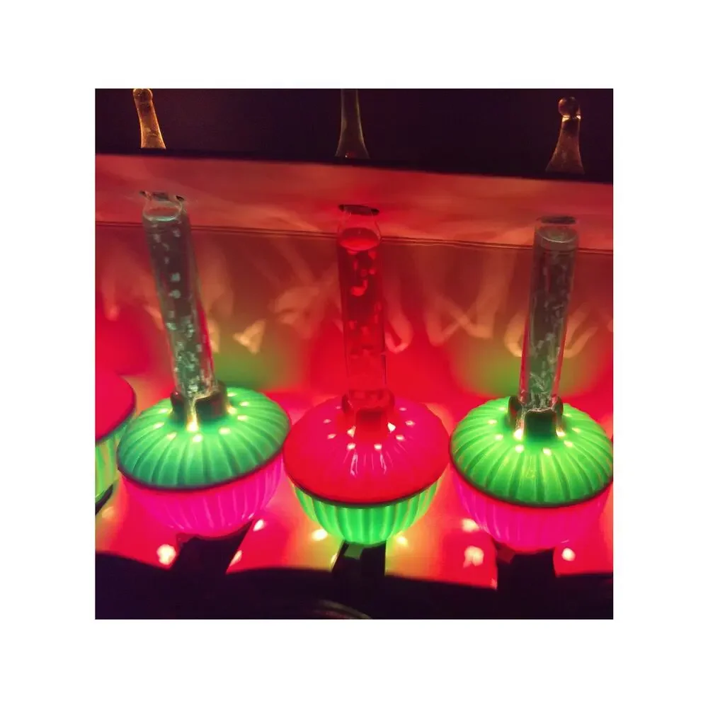 Vintage GEM 7 Light Bubble Set Christmas Holidays Red Green READ AS IS